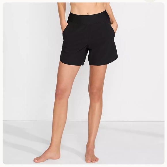 Lands end Curvy Quick Dry Board Shorts Swim Shorts with Panty black 5” - Picture 4 of 5